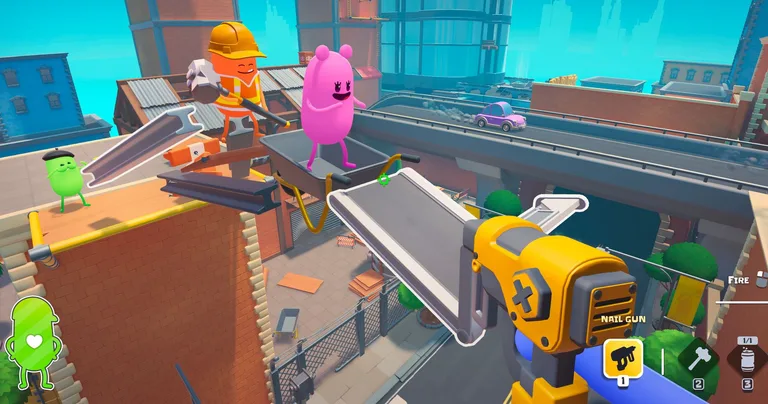 Dumb Ways to Build gameplay - building pathways on a job site